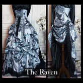 The Raven Corset Gown - Edgar Allan Poe Costume - Custom Victorian Raven Ensemble